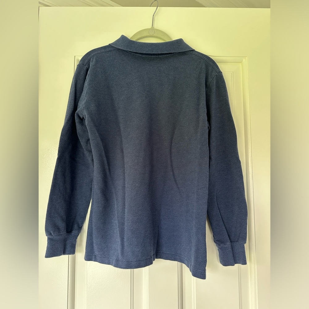 Boys Dark Blue Long-Sleeved Polo Shirt - Picture 6 of 6